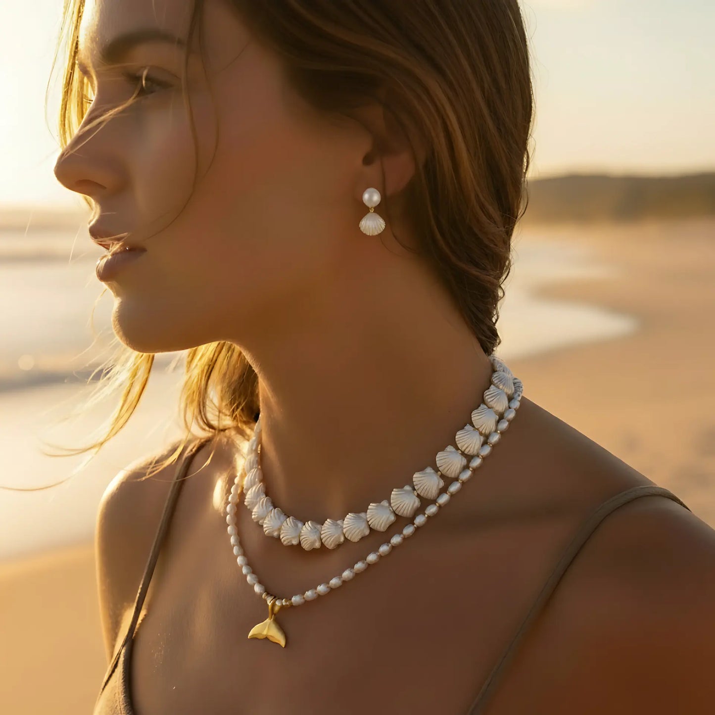 Set Nácar Marfil – Necklace with Matching Earrings free