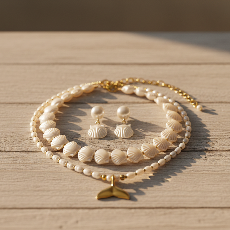 Set Nácar Marfil – Necklace with Matching Earrings free