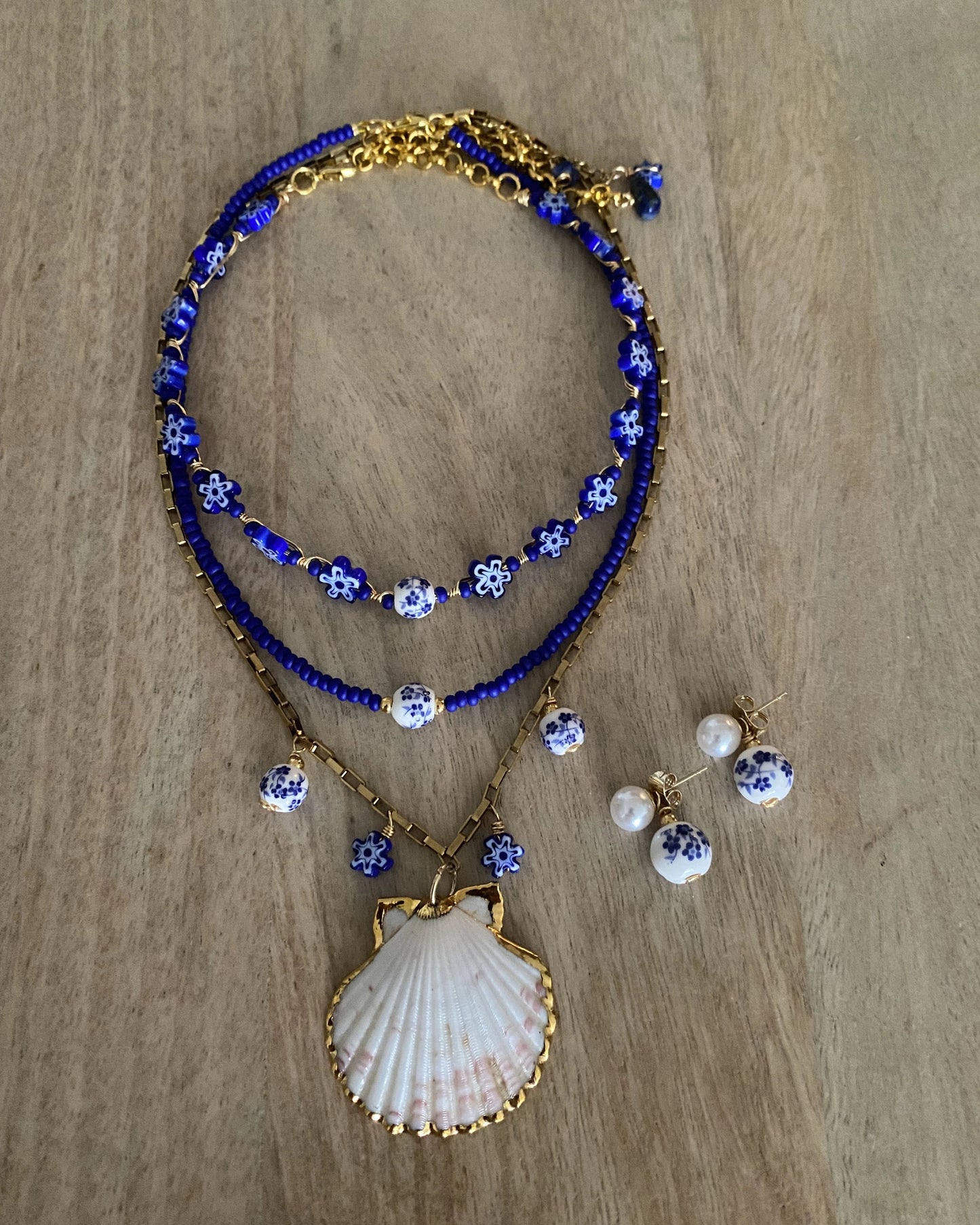 Ocean Blue Necklace + FREE Earrings – Limited Edition