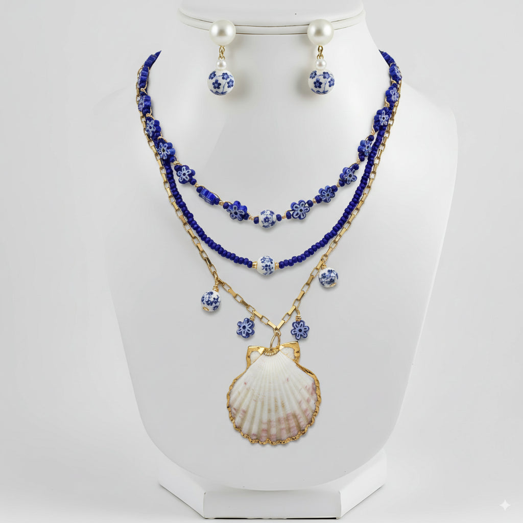 Ocean Blue Necklace + FREE Earrings – Limited Edition