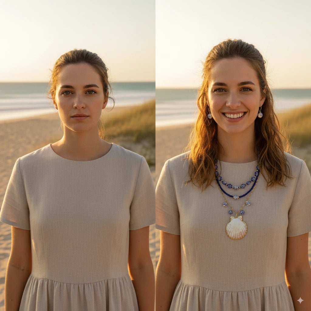 Ocean Blue Necklace + FREE Earrings – Limited Edition