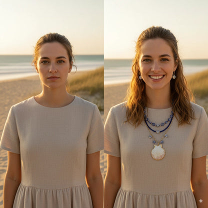 Ocean Blue Necklace + FREE Earrings – Limited Edition